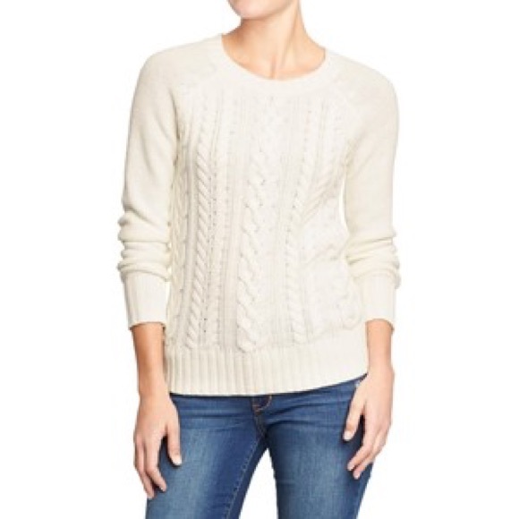 cream cable knit sweater